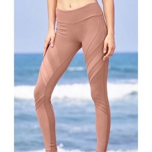 Alo Epic Leggings MEDIUM Yoga Smokey Quartz Pink High Waist Ankle Athletic Mesh